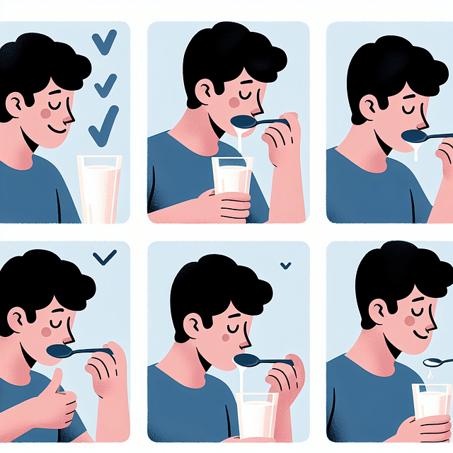 testing milk temperature with a spoon