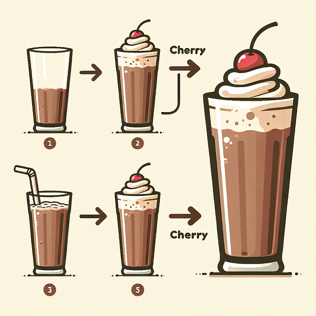 chocolate malt topped with whipped cream and a cherry