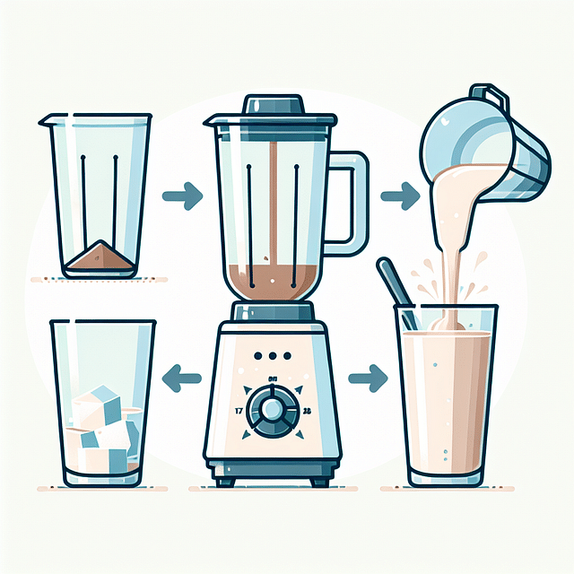 chilled milkshake glass and blender jar