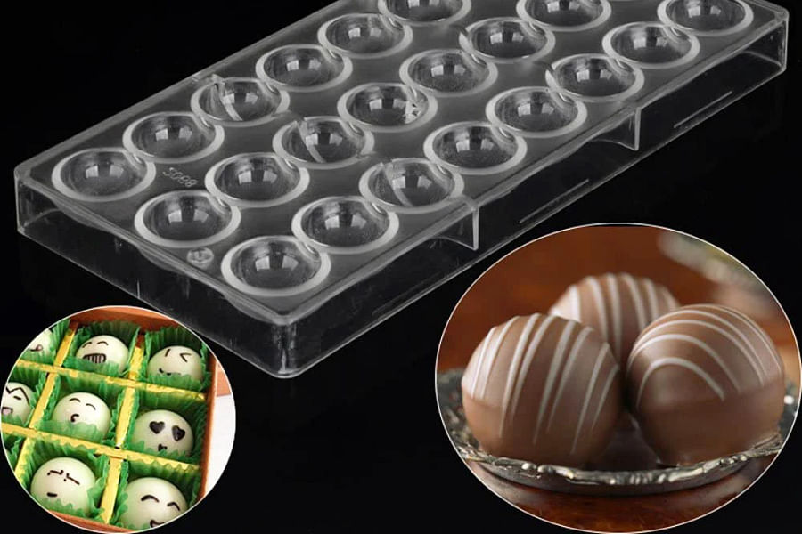 Polycarbonate truffle sphere chocolate molds