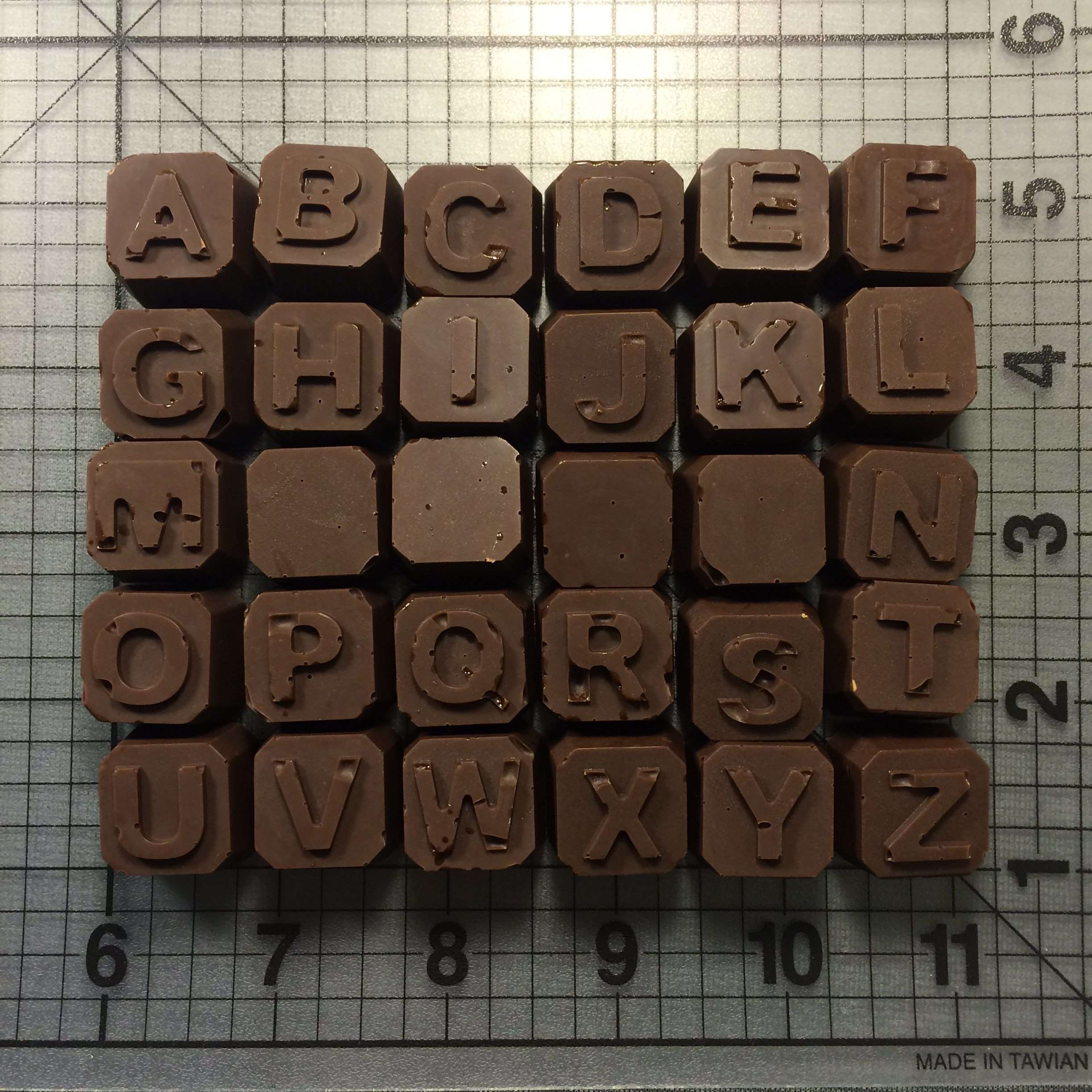 Silicone chocolate letter and number molds