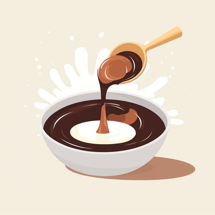 Cocoa powder being mixed into melted coconut oil