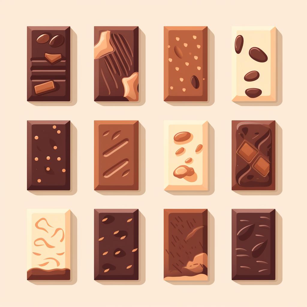 Assorted high-quality chocolate bars