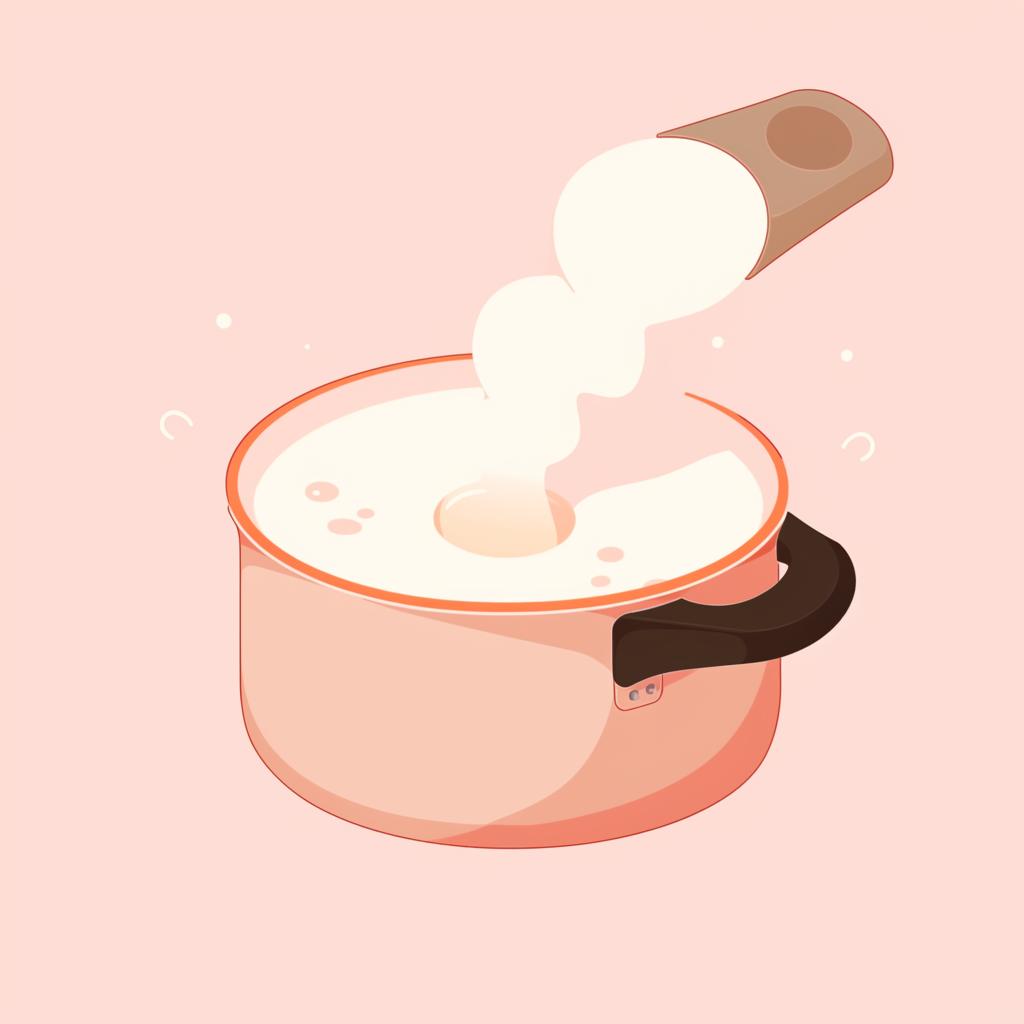 Cream heating in a saucepan