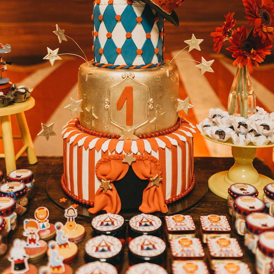 Milk chocolate pieces artistically arranged on a vibrant plate