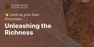 Unleashing the Richness - 💥 Level up your Dark Chocolate