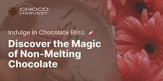 Discover the Magic of Non-Melting Chocolate - Indulge in Chocolate Bliss 🍫