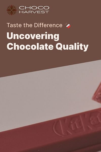 Uncovering Chocolate Quality - Taste the Difference 🍫