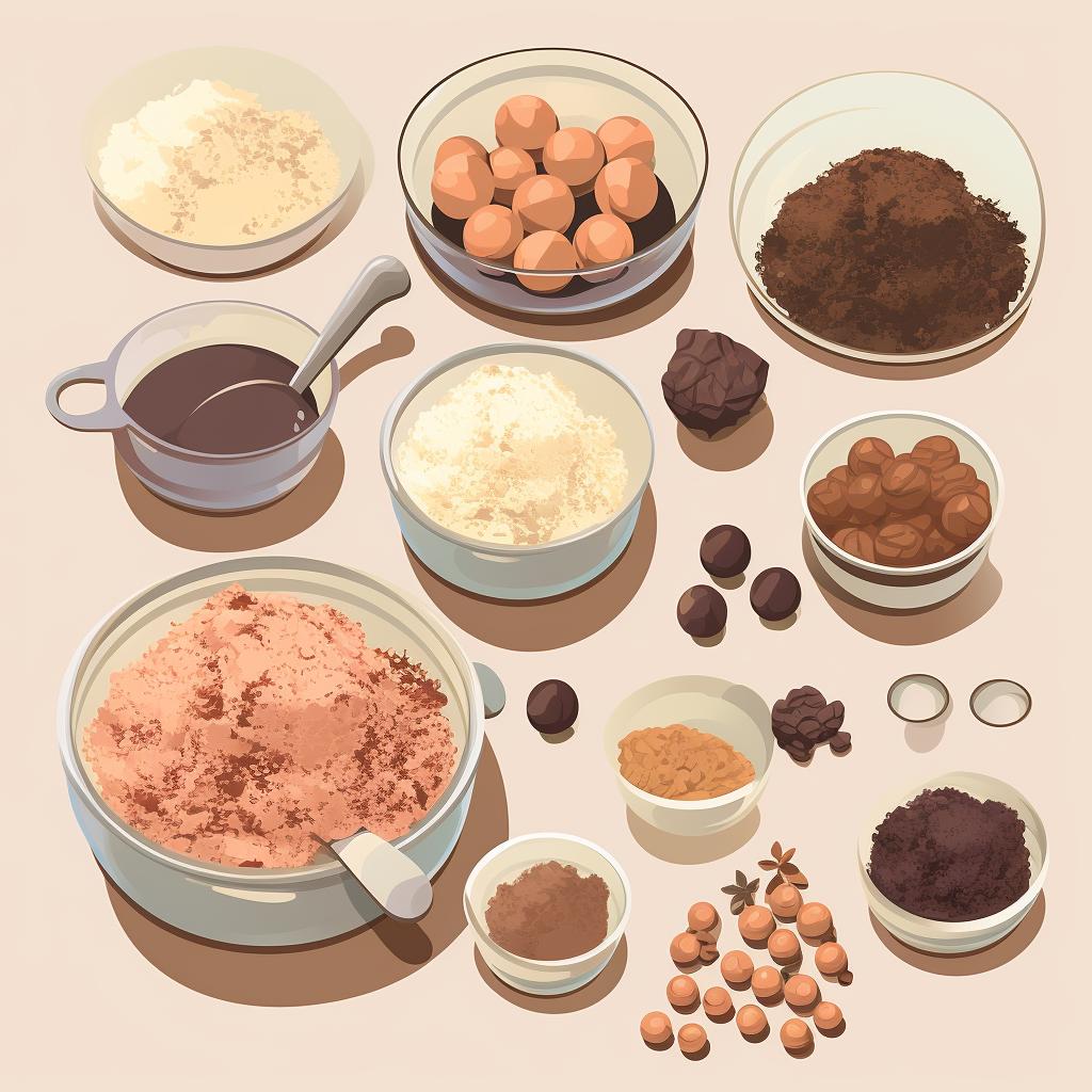 Ingredients for homemade truffles on a kitchen counter